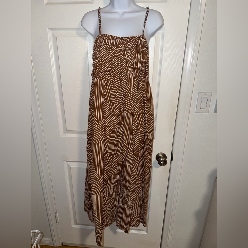 A New Day Brown and White Patterned Dress